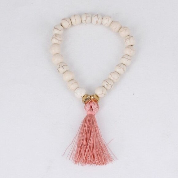 White Turquoise Tassel Bracelet 2 for $15 - Picture 4 of 4